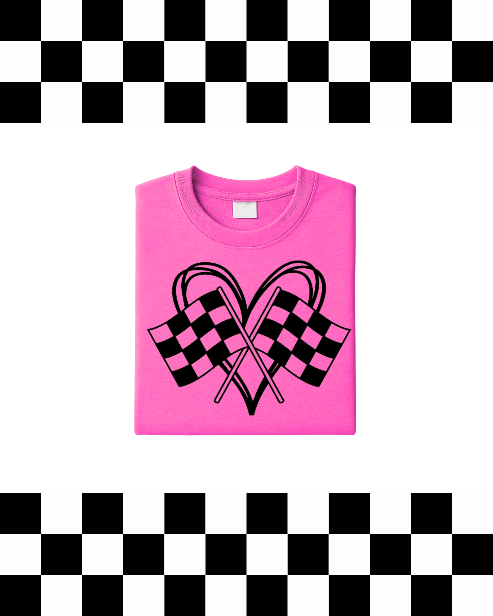 Heart w/ Checkered Flags T-Shirt