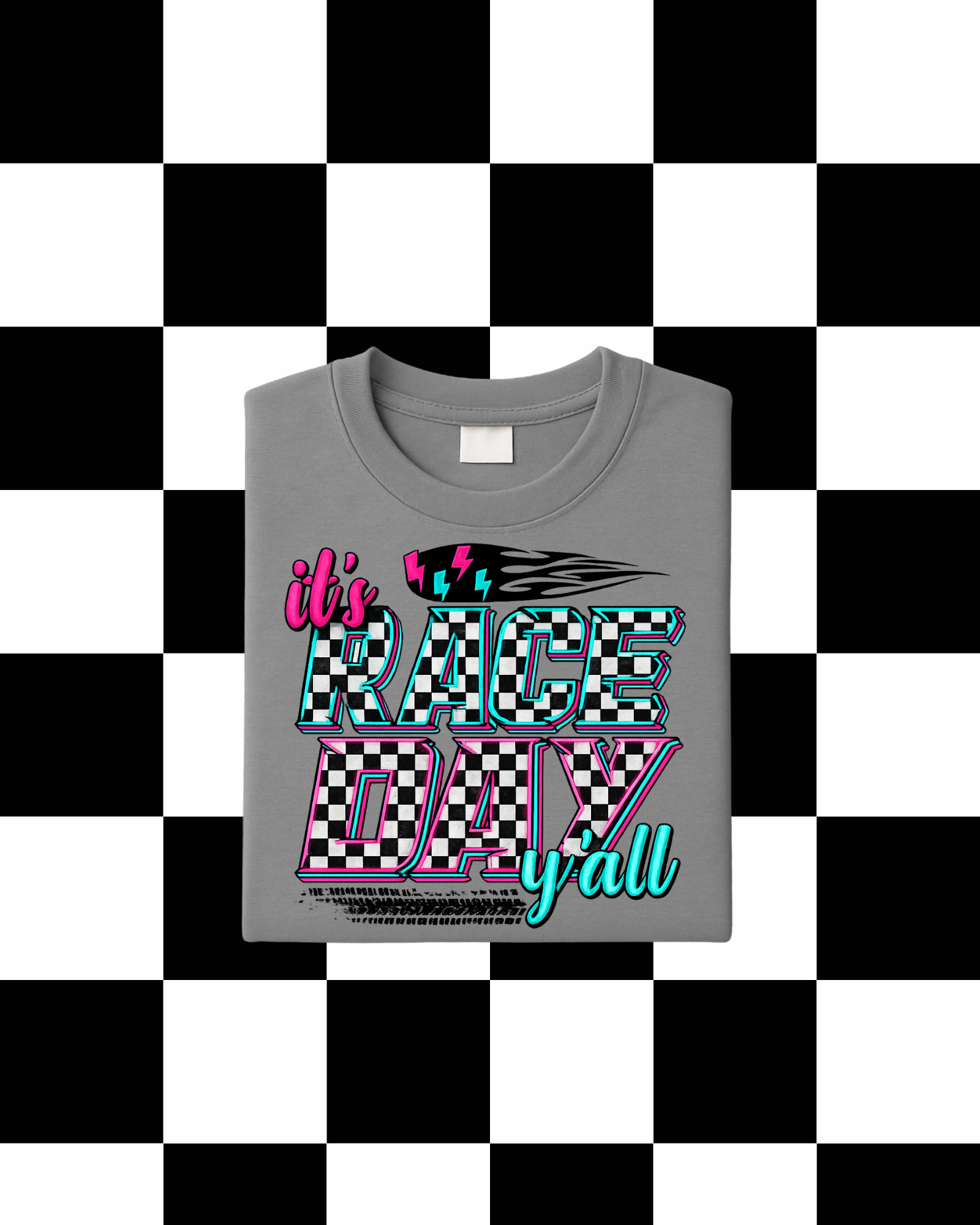 Neon It's Race Day Y'all T-Shirt